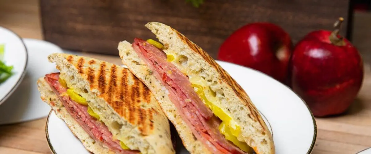 Panini sandwich on a plate