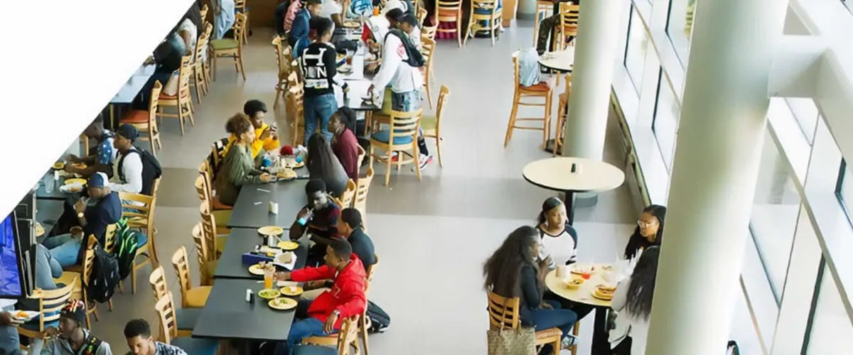 Overhead shot of dining room