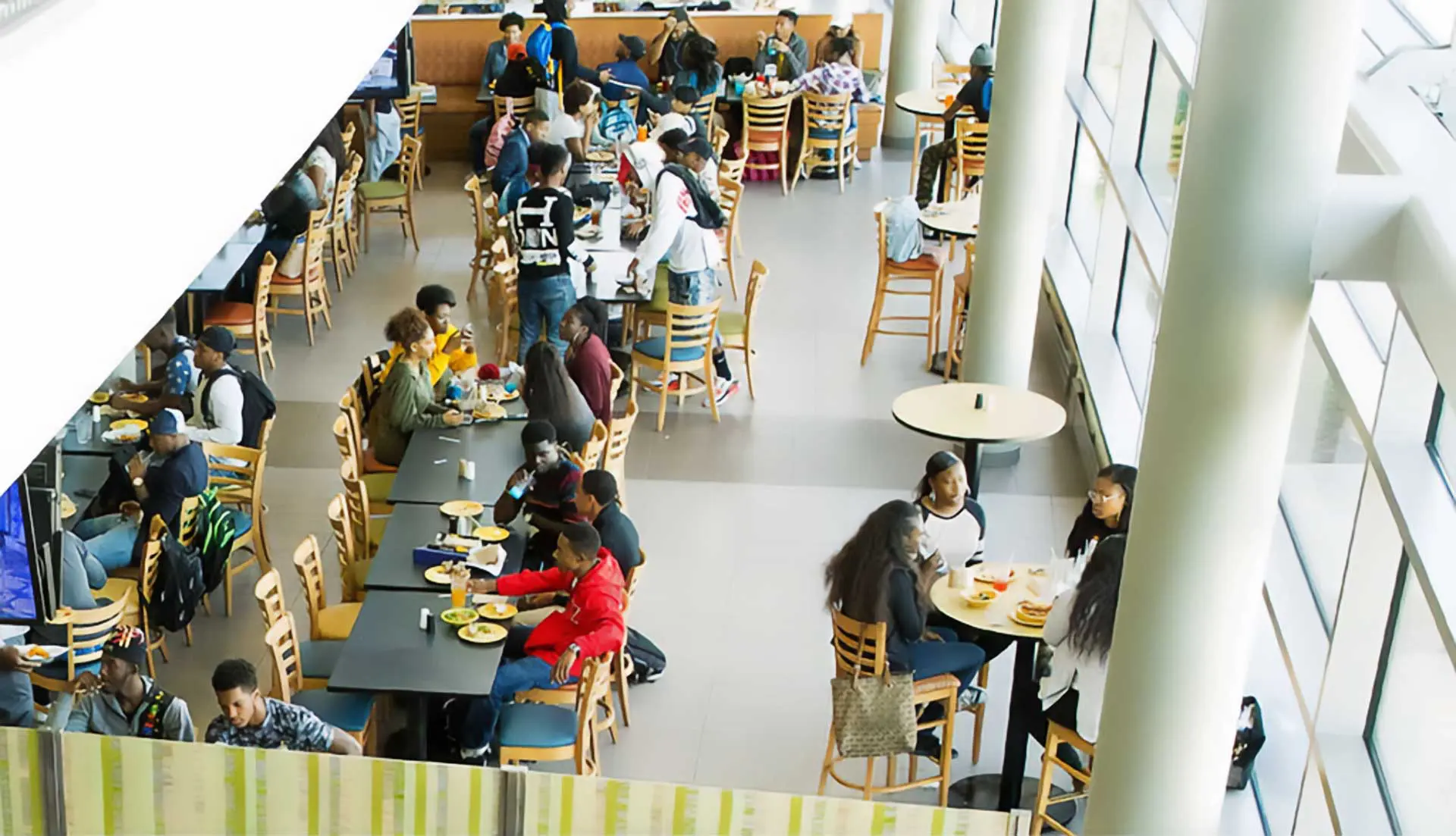 Overhead shot of dining room