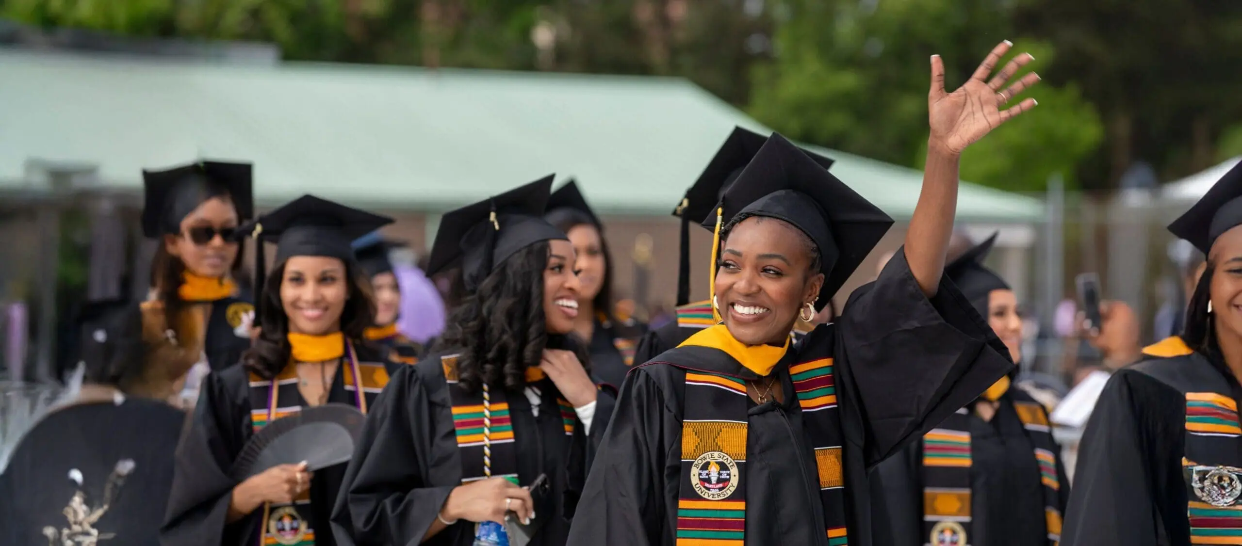 Students celebrating graduation
