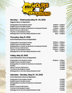 End of Semester Hours of Operation