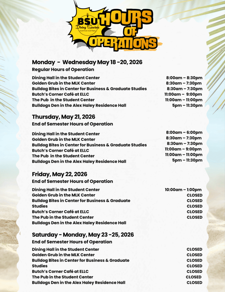 End of Semester Hours of Operation